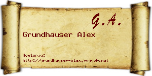Grundhauser Alex névjegykártya